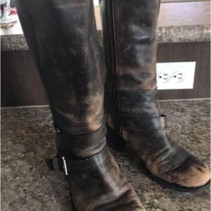 Black soft leather 9 West boots great condition.